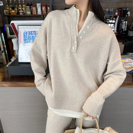 Loose Leisure Pullover Sweater Two-piece Set