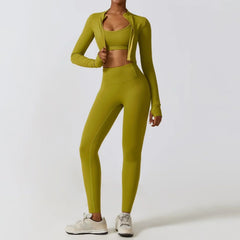 3 Piece Yoga Set Workout Outfits Women