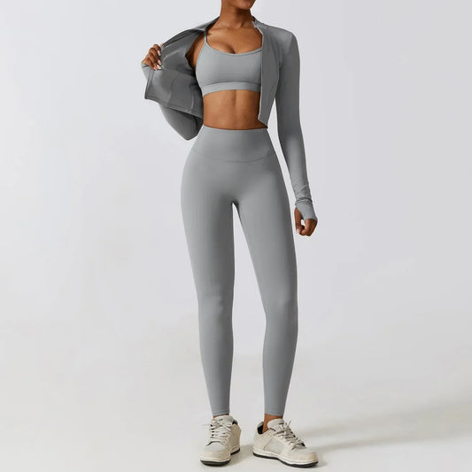 3 Piece Yoga Set Workout Outfits Women