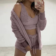Three-piece Homewear Long-sleeved Plush Fashion Casual Three-piece Suit