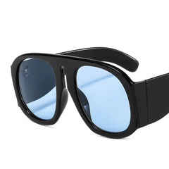 Round Thick Frame Jag Sunglasses